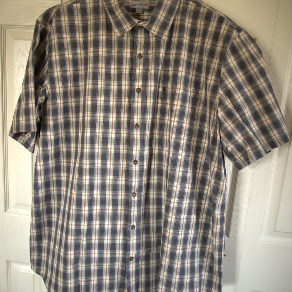 Men's Carhartt Short Sleeve Lightweight Button Down Shirt - 3XL Tall